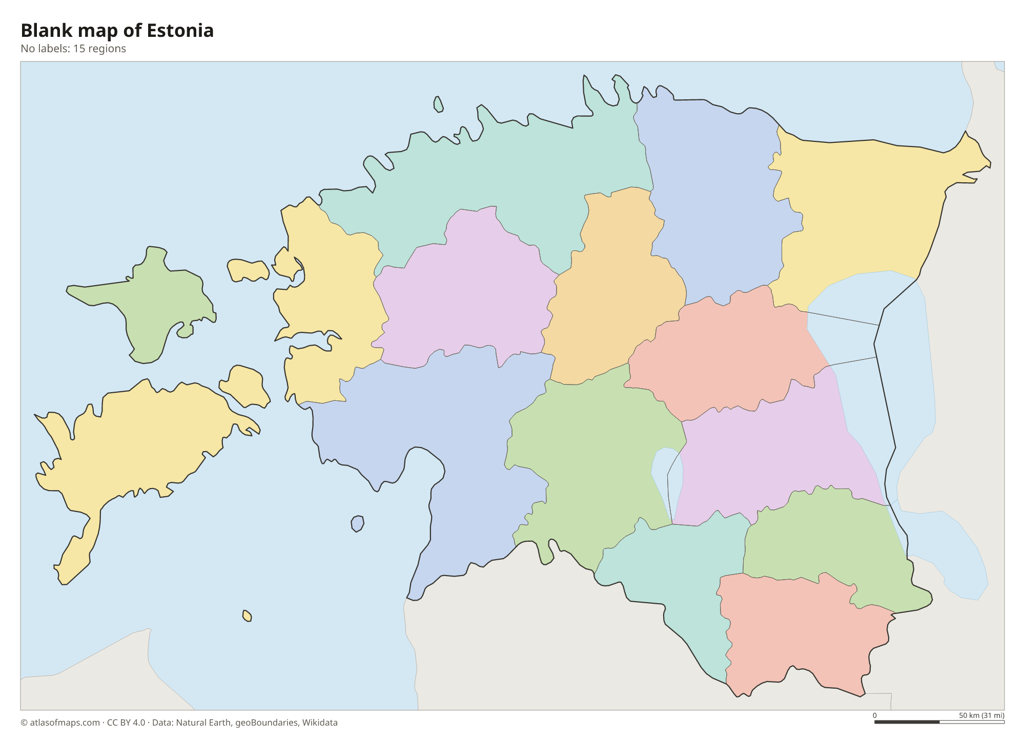 Blank outline map of Estonia without labels
