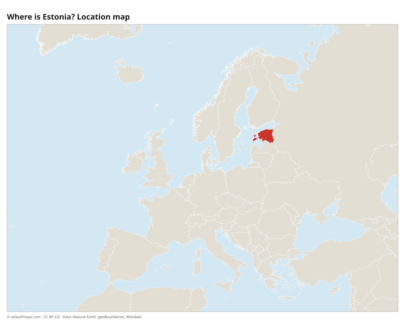 Where is Estonia? Location map with Estonia highlighted in red