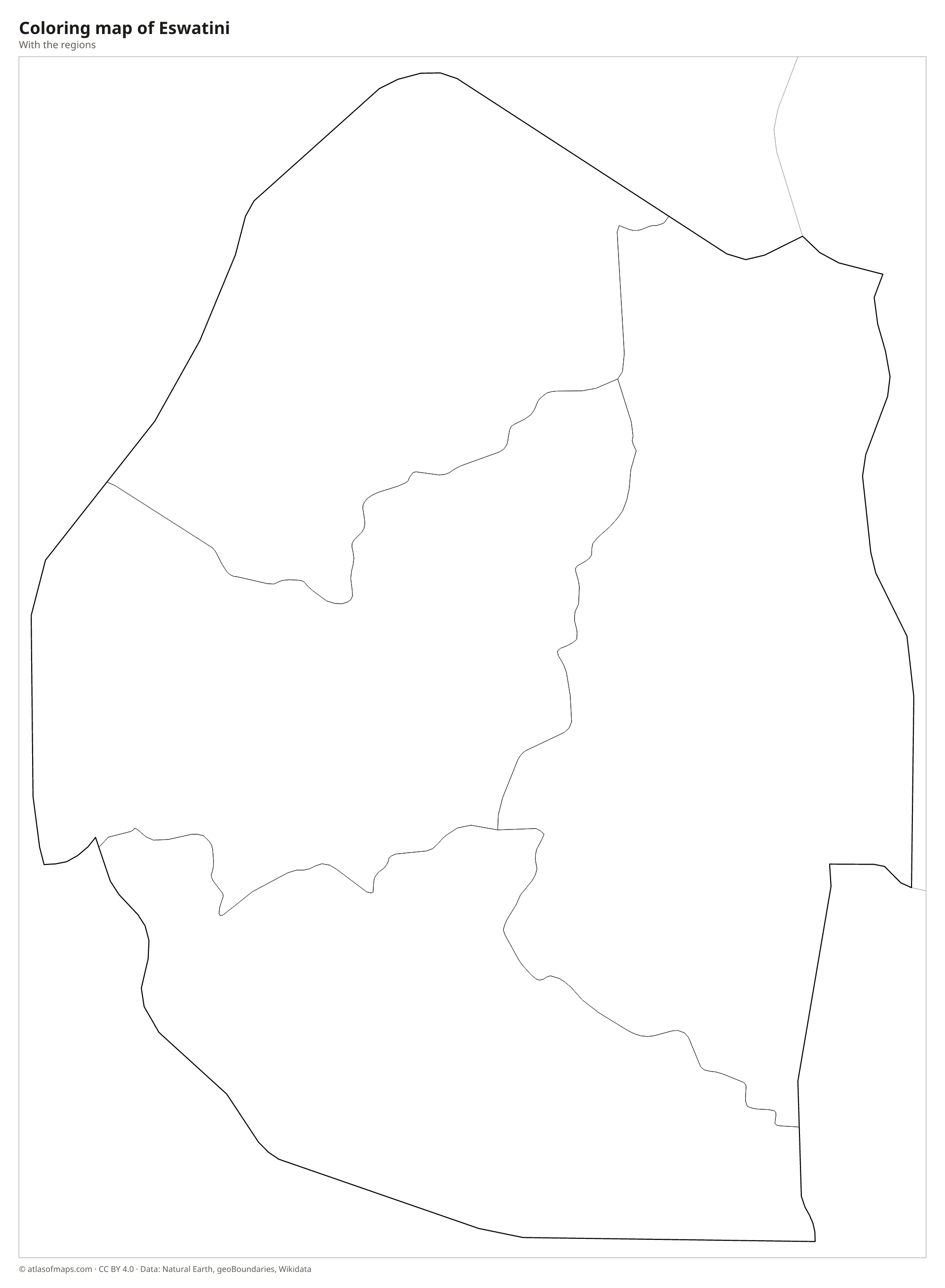 Coloring map of Eswatini