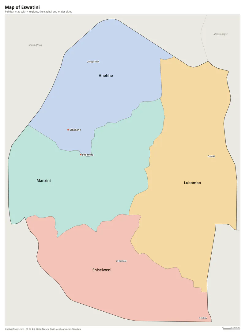Map of Eswatini