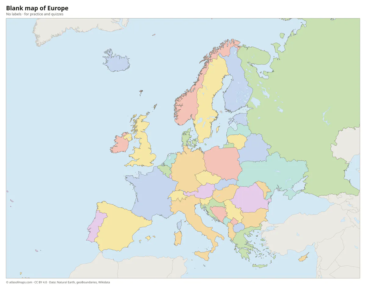 Blank map of Europe