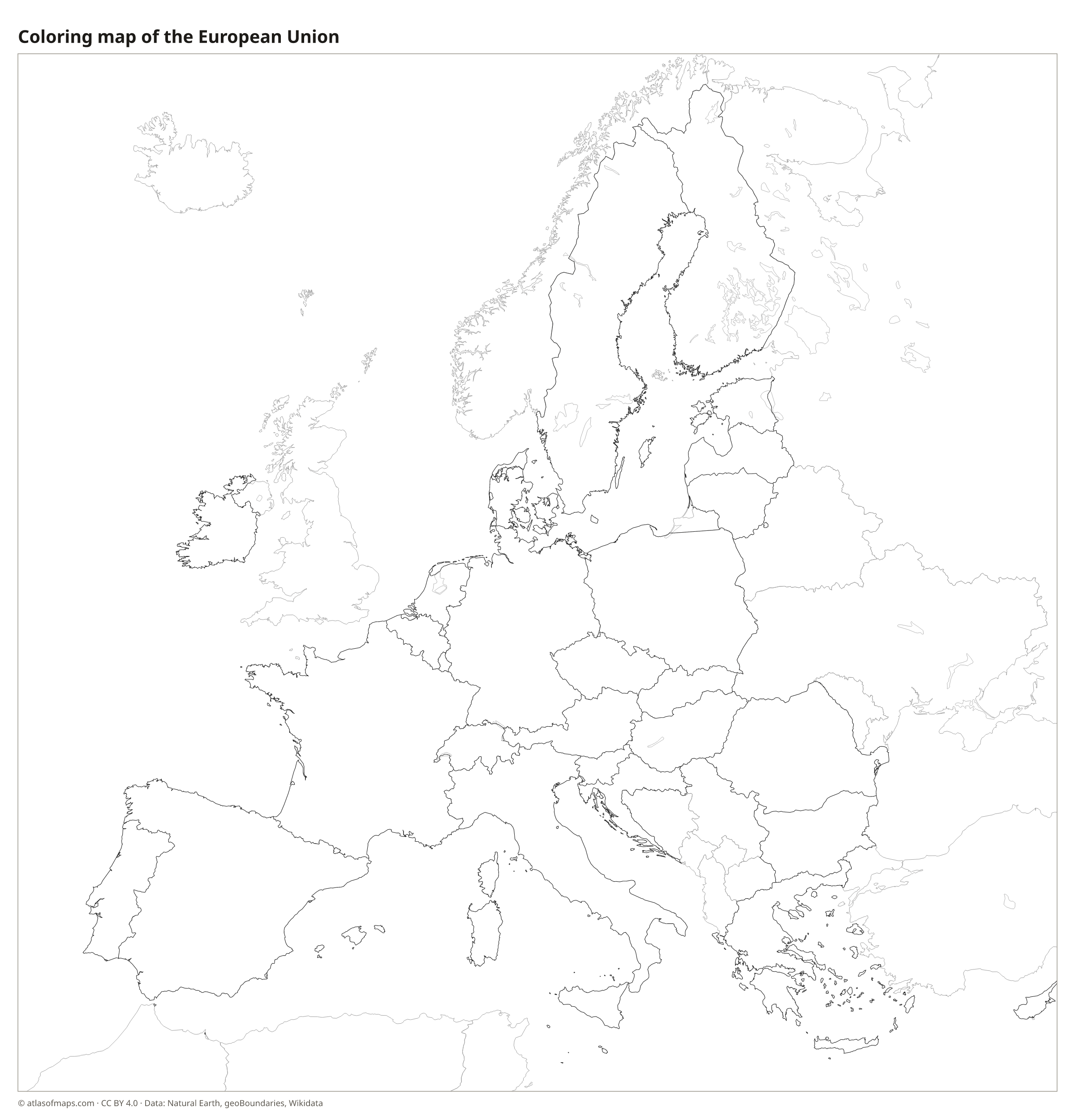 Coloring map of the European Union
