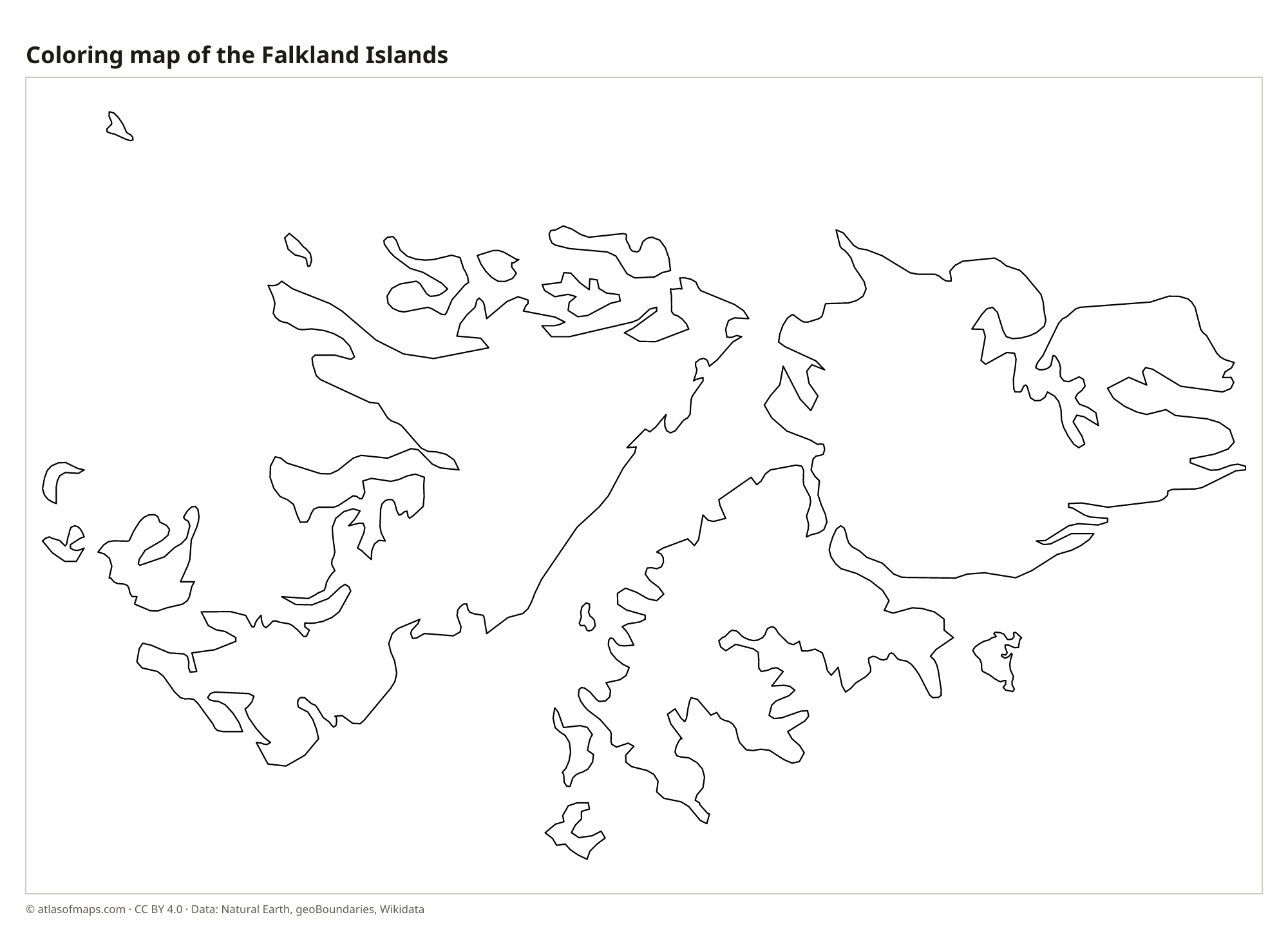 Coloring map of the Falkland Islands