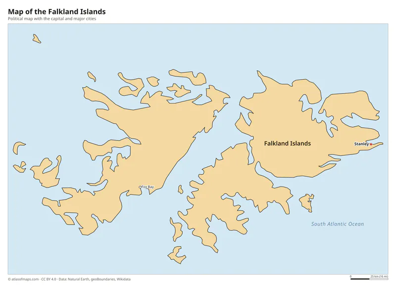 Map of the Falkland Islands