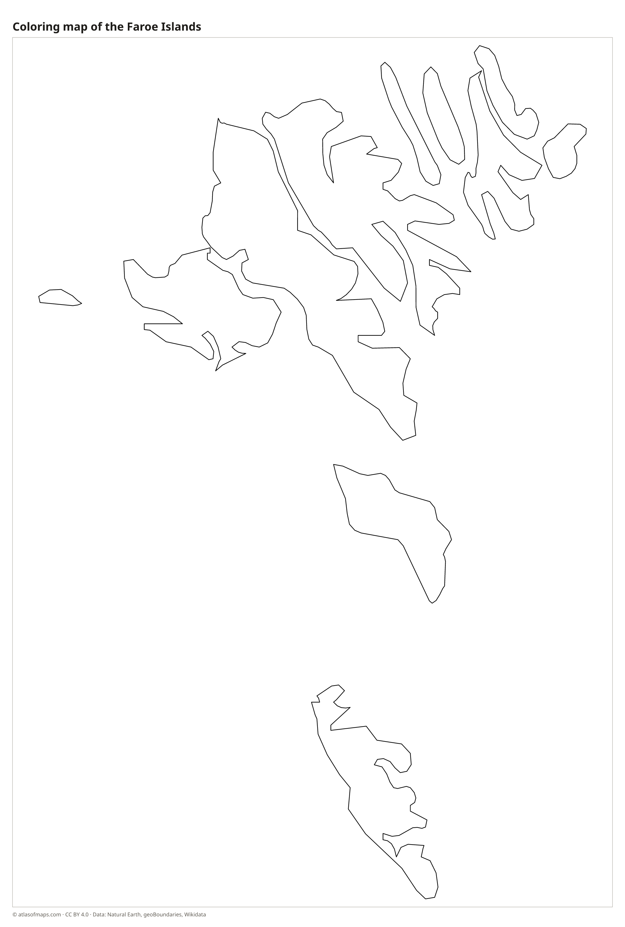 Coloring map of the Faroe Islands