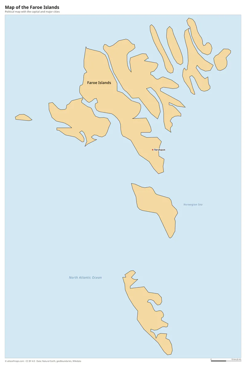 Map of the Faroe Islands