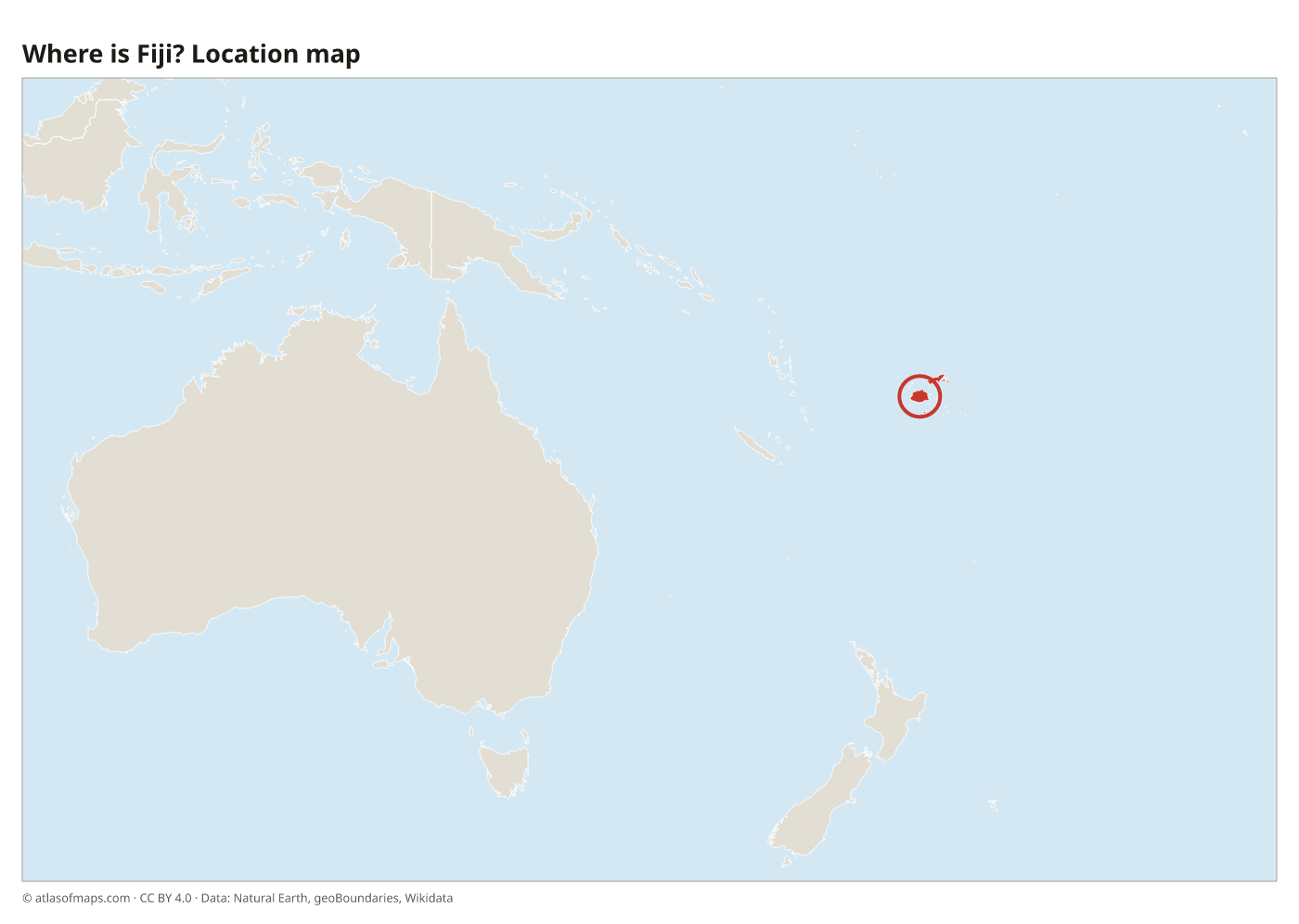 Where is Fiji? Location map with Fiji highlighted in red