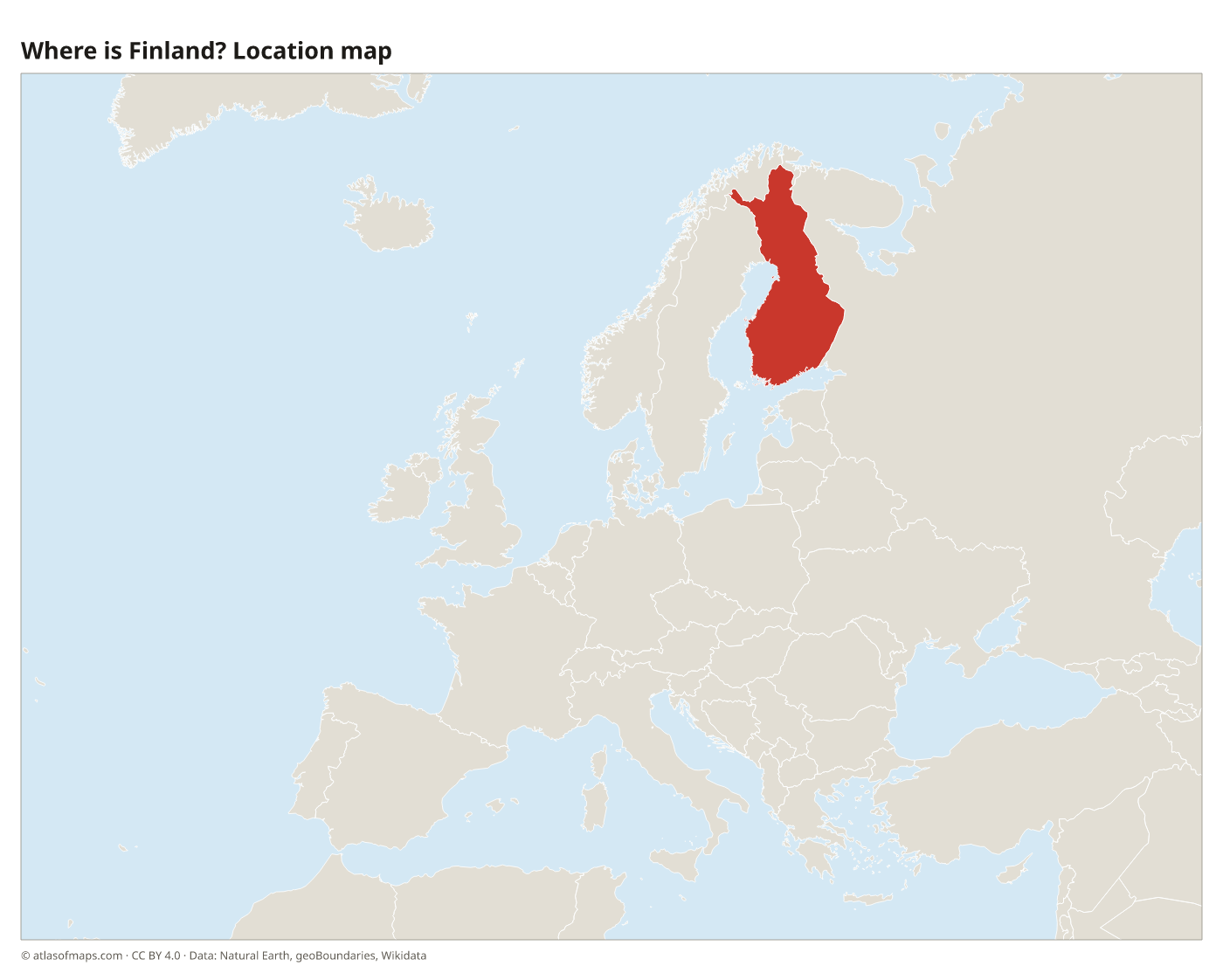 Where is Finland? Location map with Finland highlighted in red