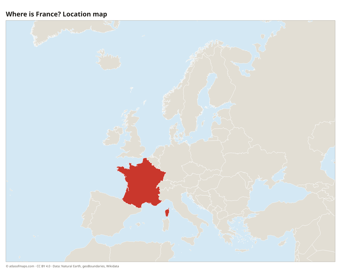 Where is France? Location map with France highlighted in red