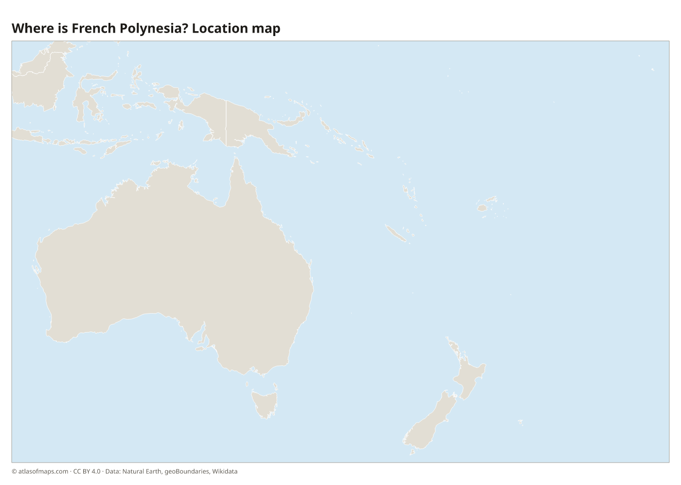 Where is French Polynesia? Location map with French Polynesia highlighted in red