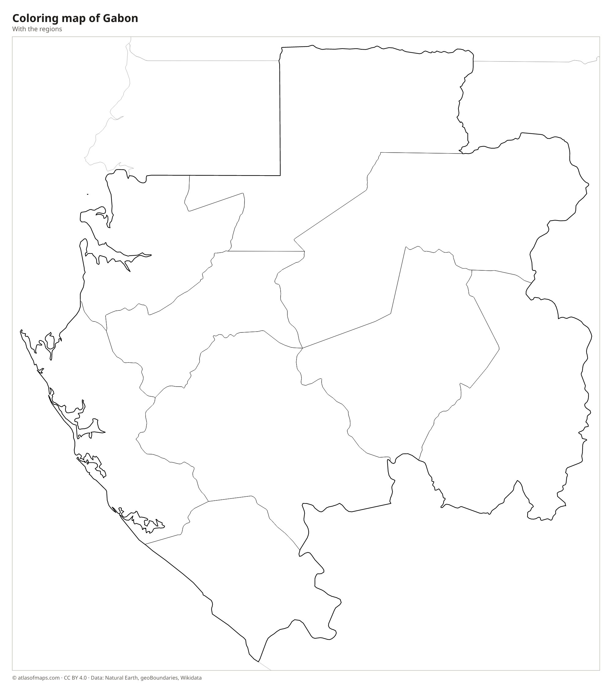 Coloring map of Gabon