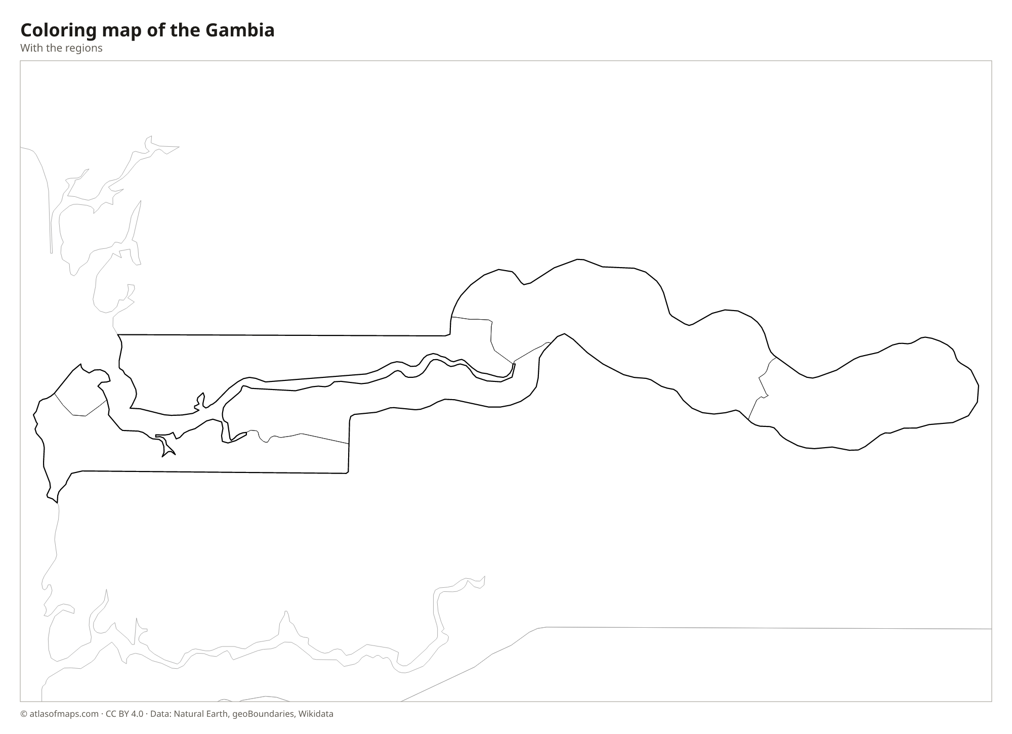 Coloring map of the Gambia