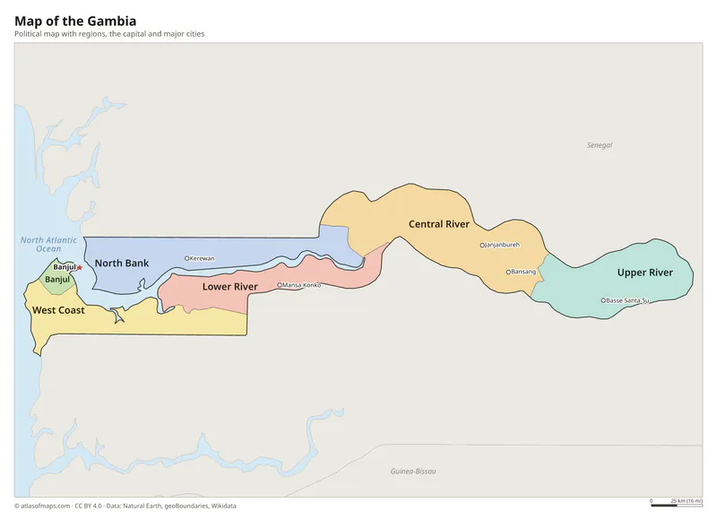 Map of the Gambia