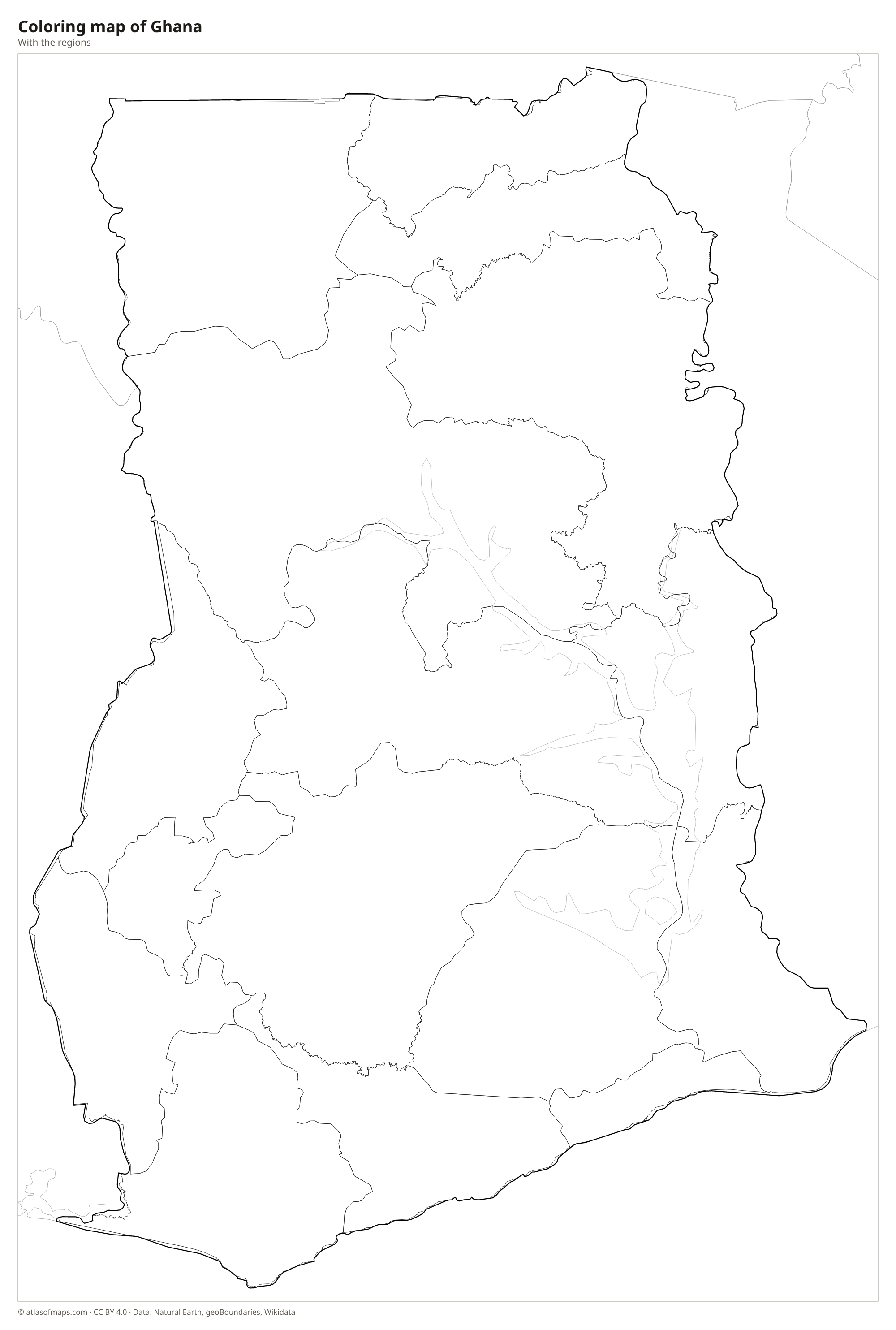 Coloring map of Ghana