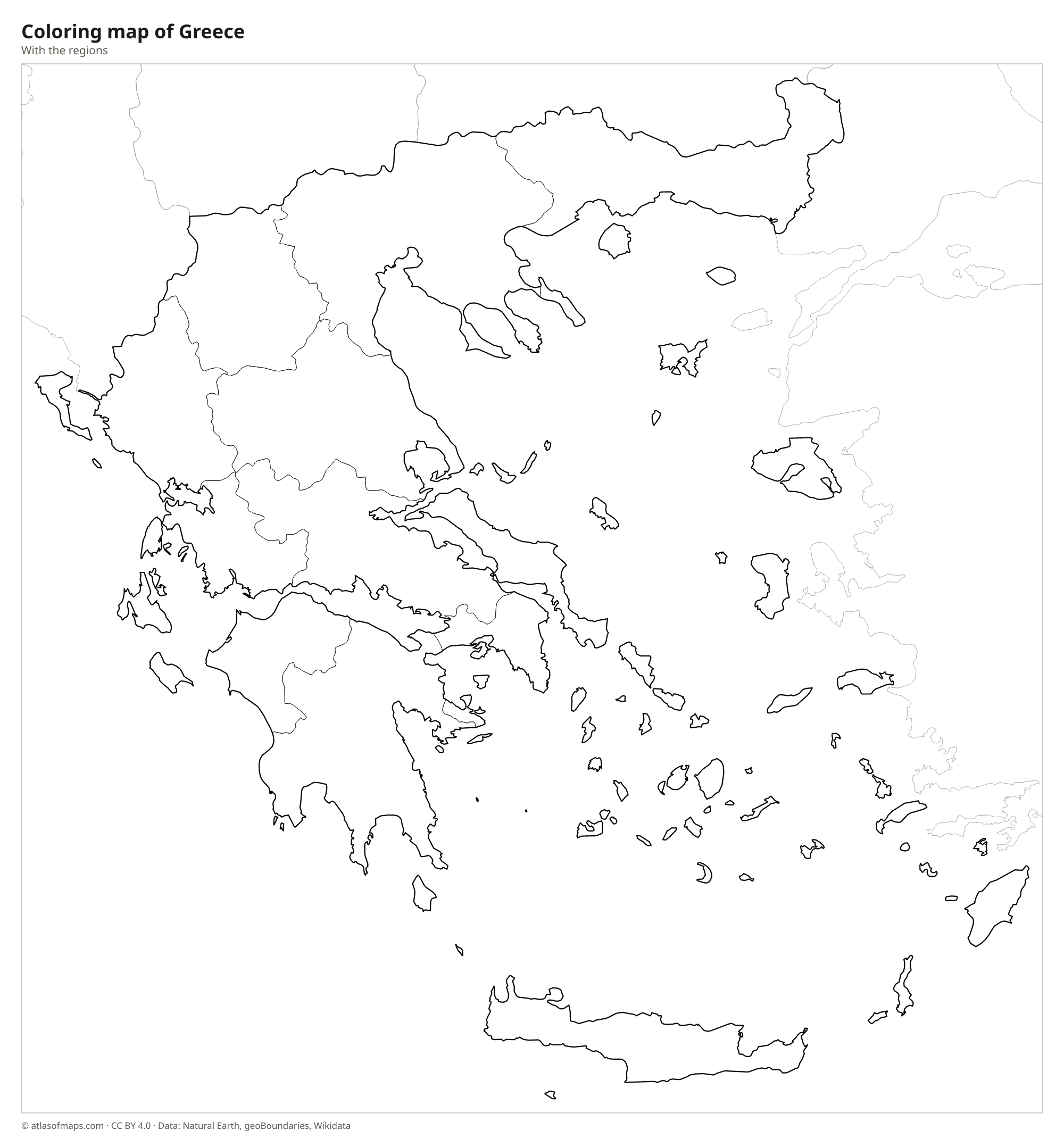 Coloring map of Greece
