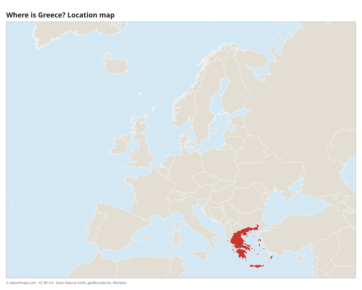 Where is Greece? Location map with Greece highlighted in red