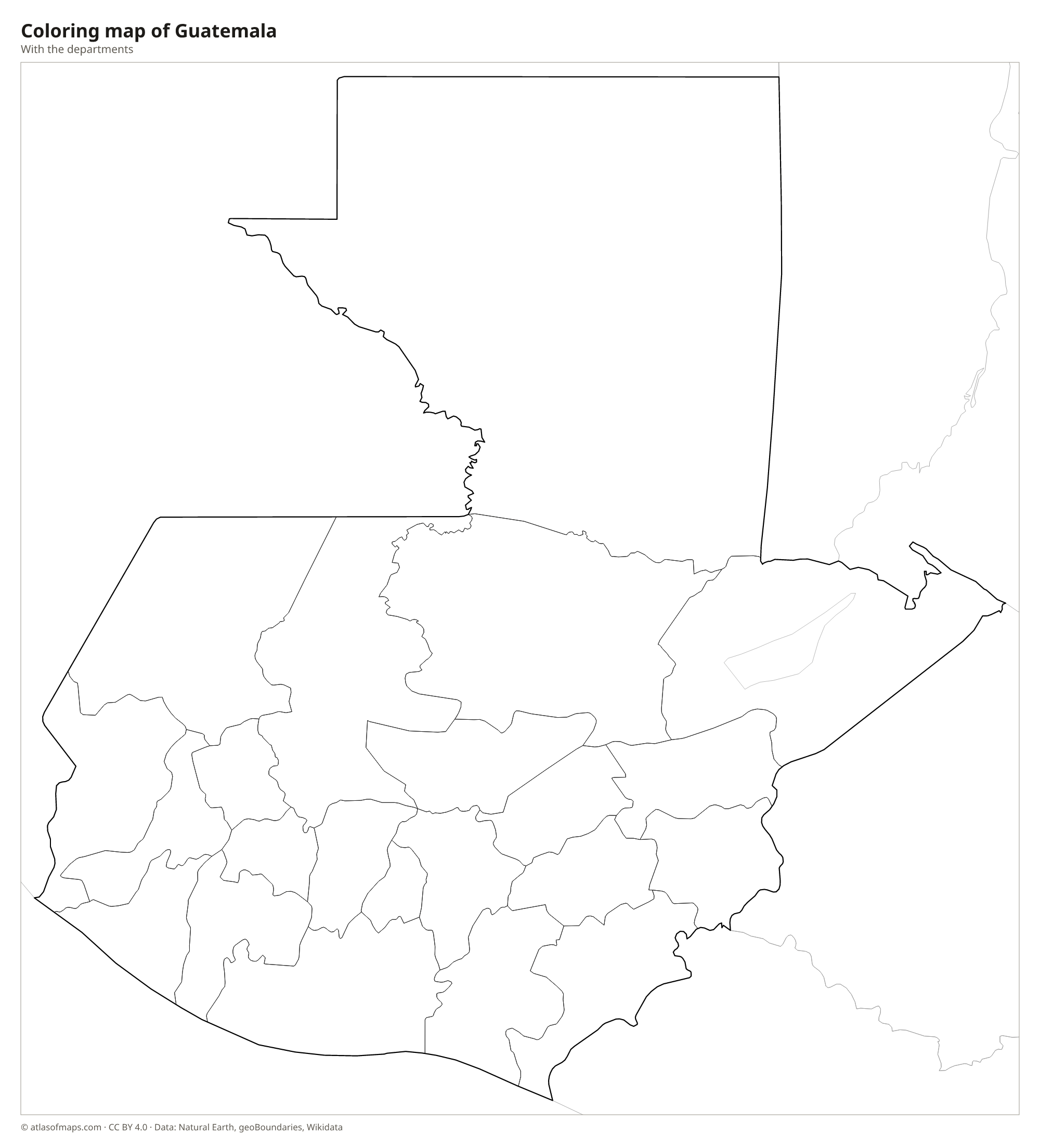Coloring map of Guatemala