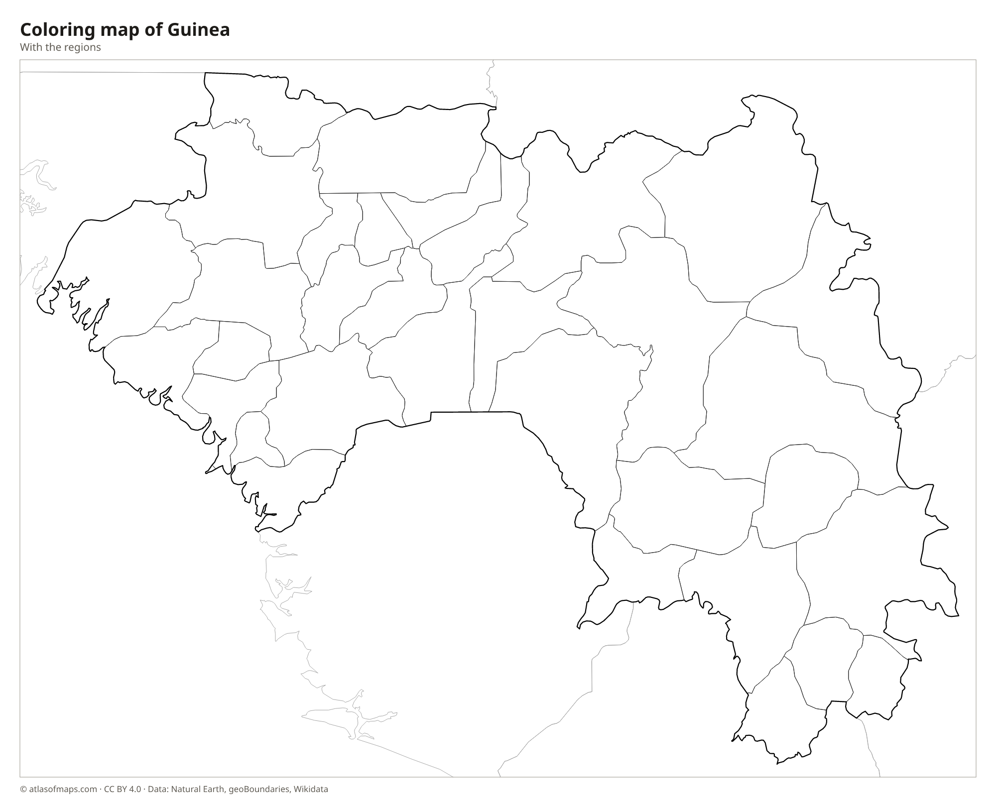 Coloring map of Guinea