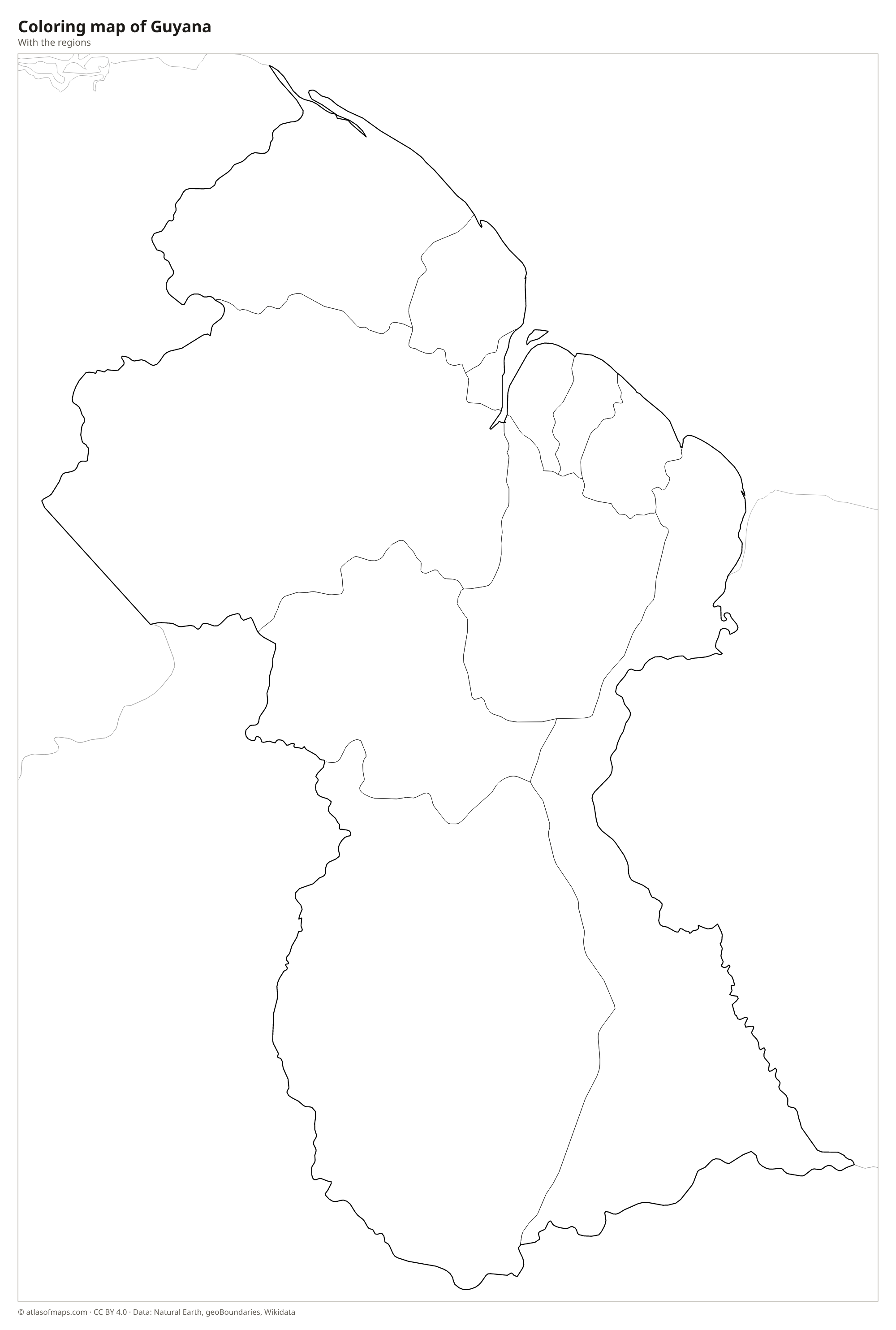 Coloring map of Guyana