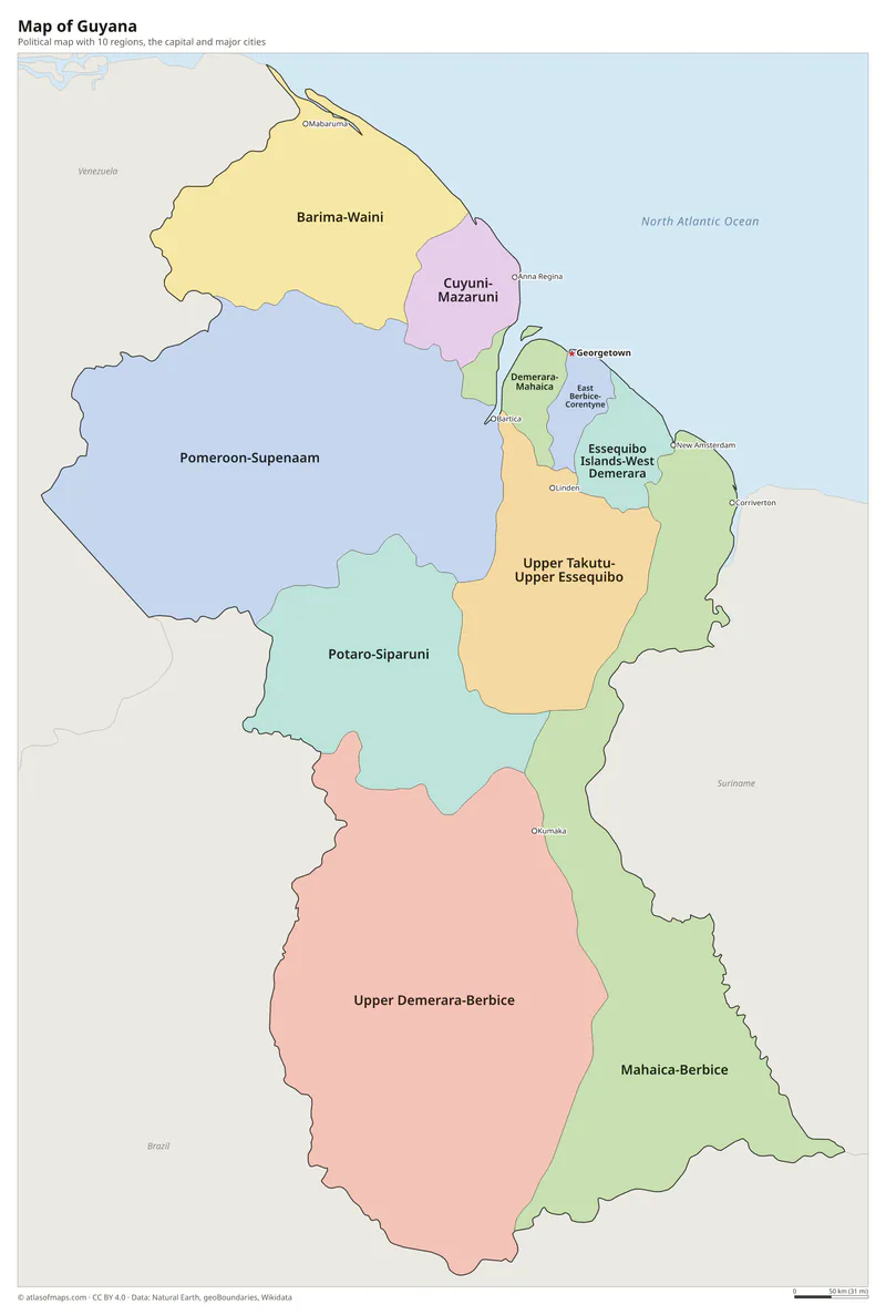 Map of Guyana