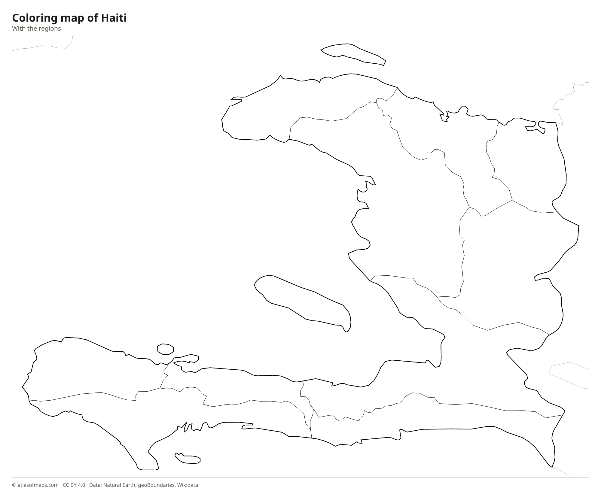 Coloring map of Haiti