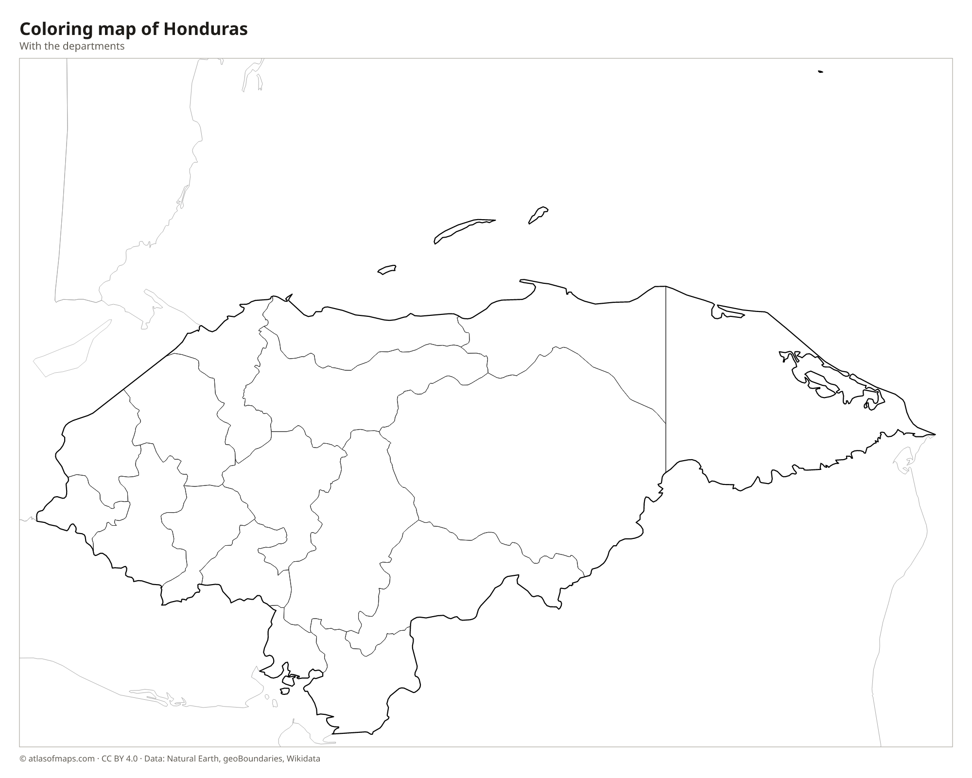 Coloring map of Honduras