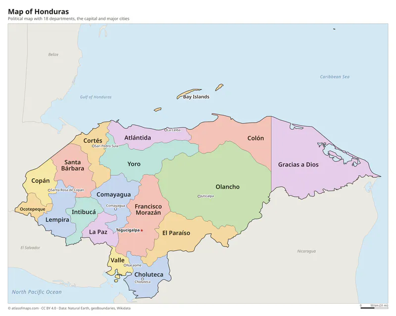 Map of Honduras