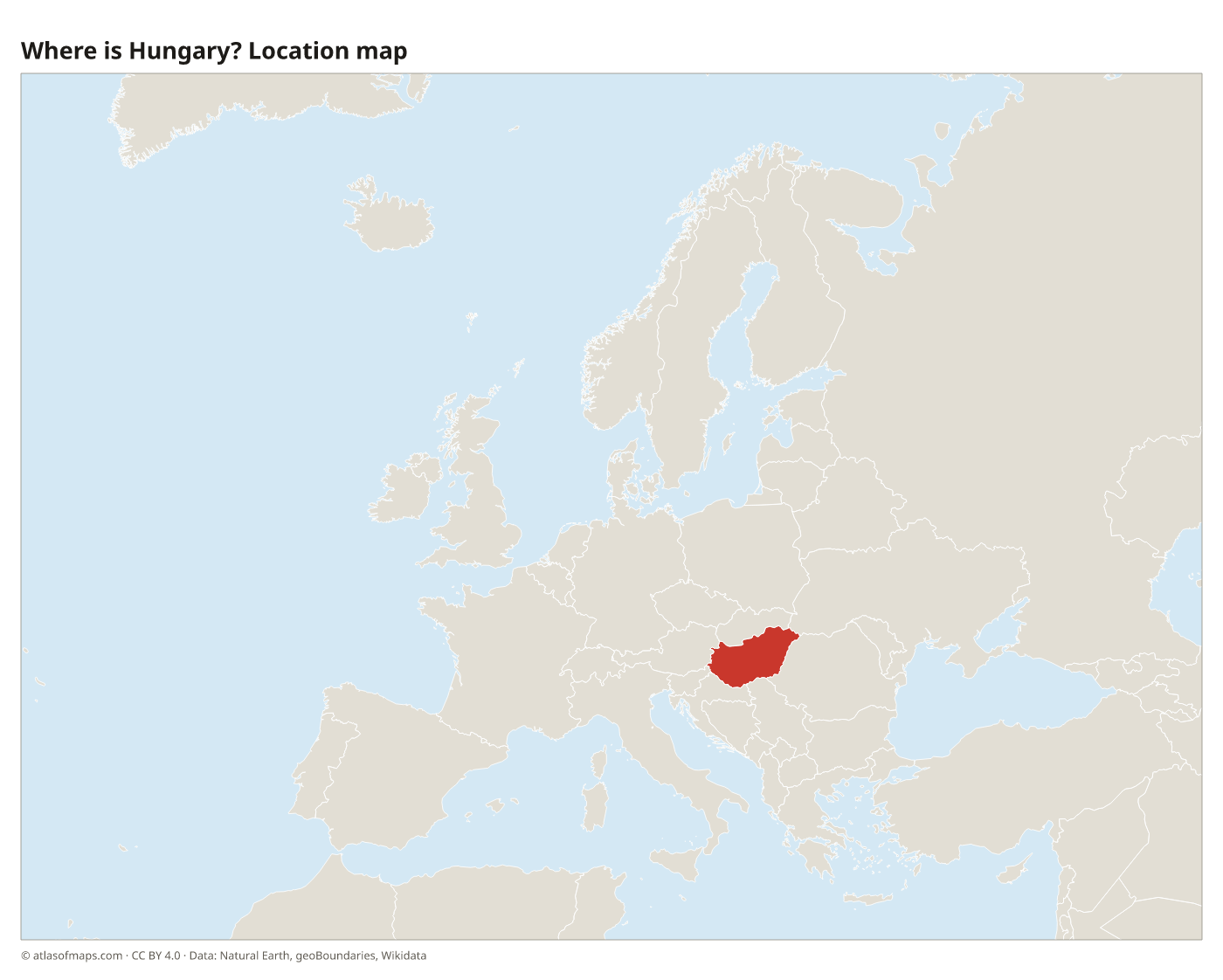Where is Hungary? Location map with Hungary highlighted in red