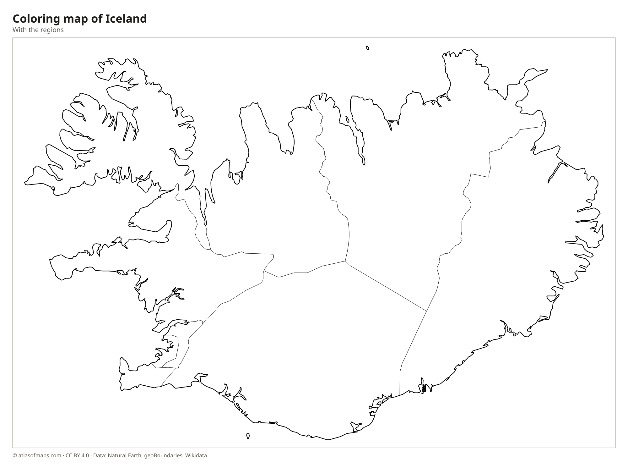 Coloring map of Iceland