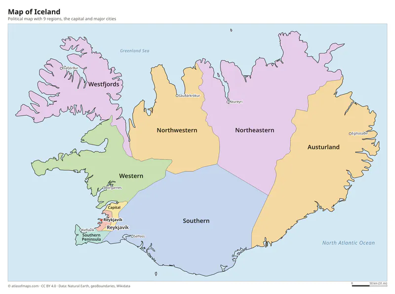 Map of Iceland