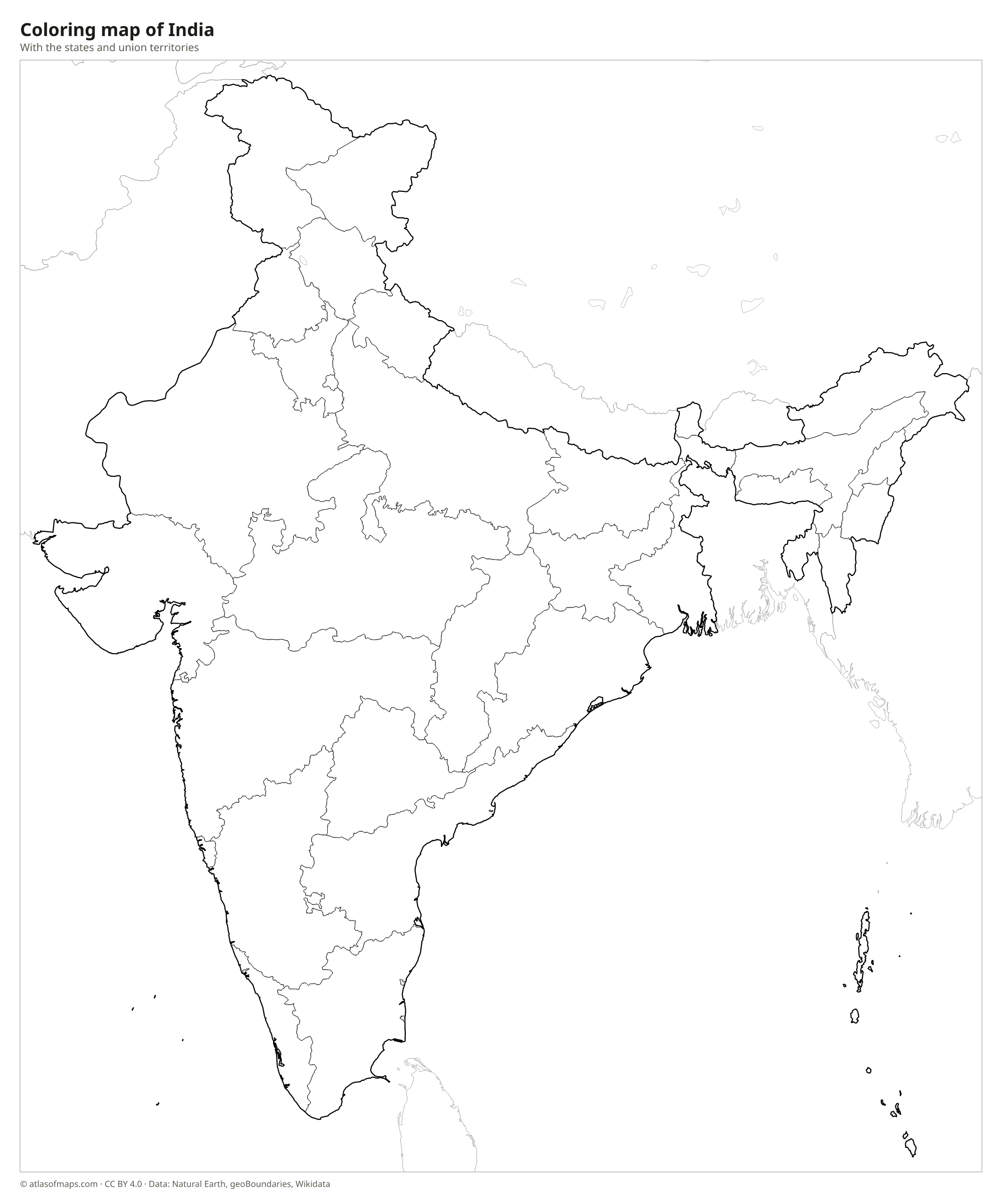 Coloring map of India