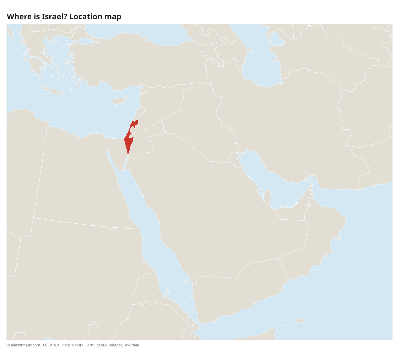 Where is Israel? Location map with Israel highlighted in red