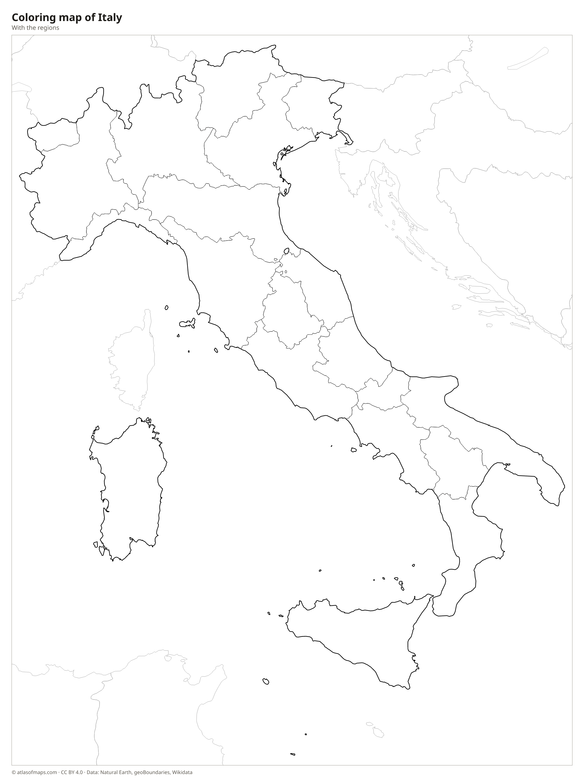 Coloring map of Italy