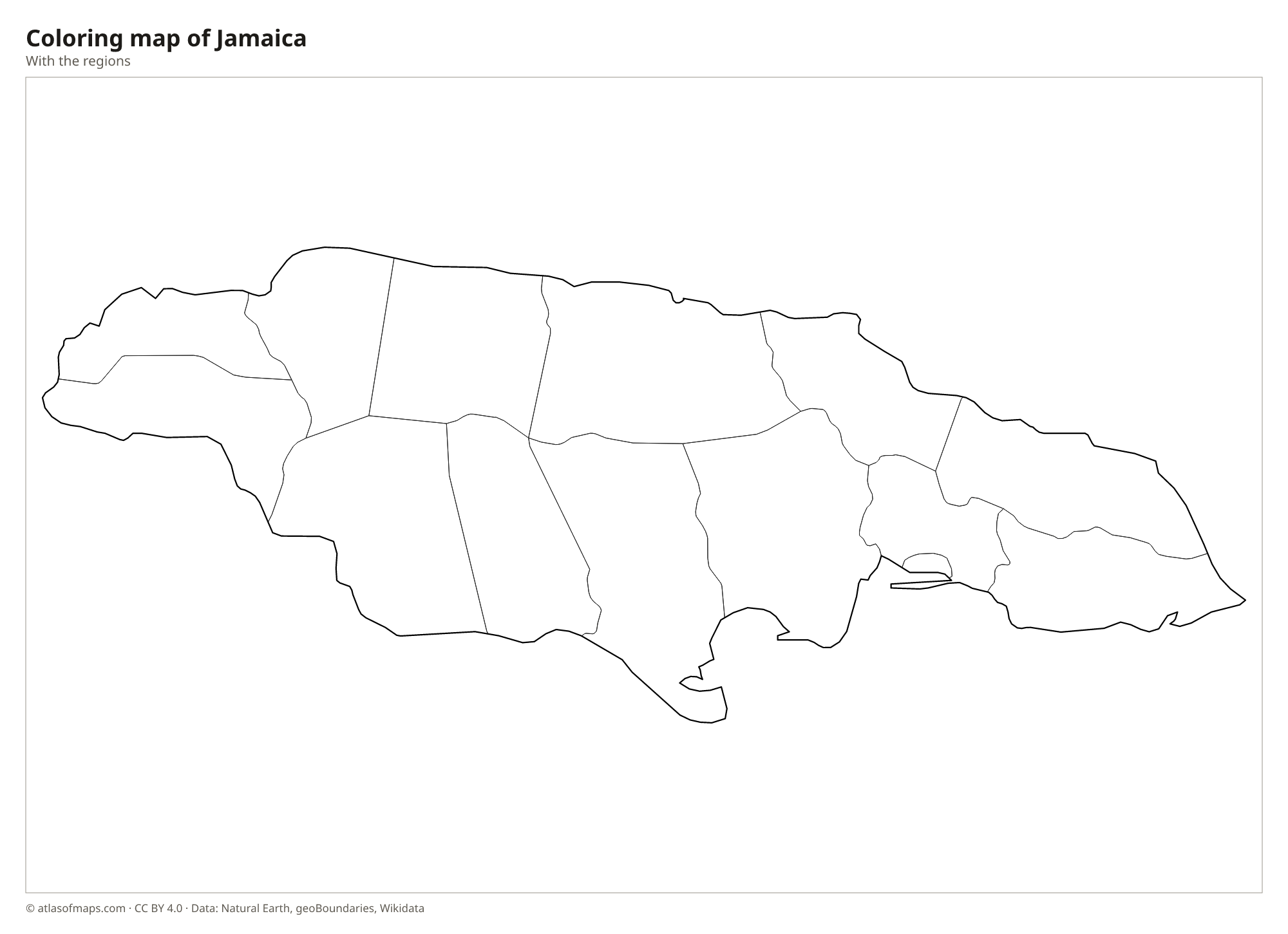 Coloring map of Jamaica