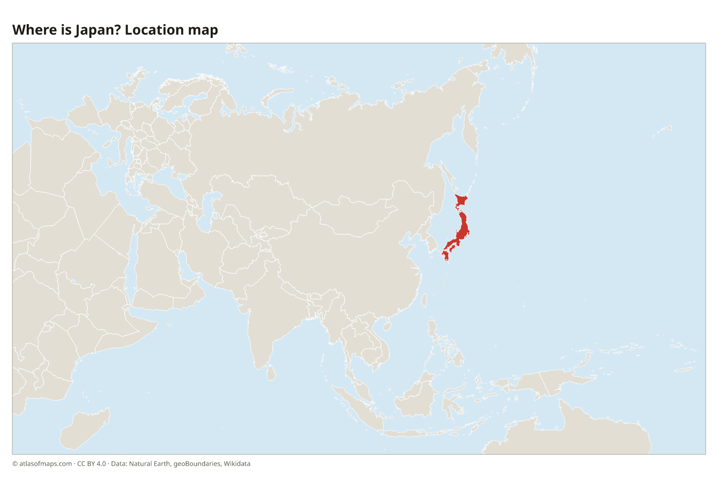 Where is Japan? Location map with Japan highlighted in red
