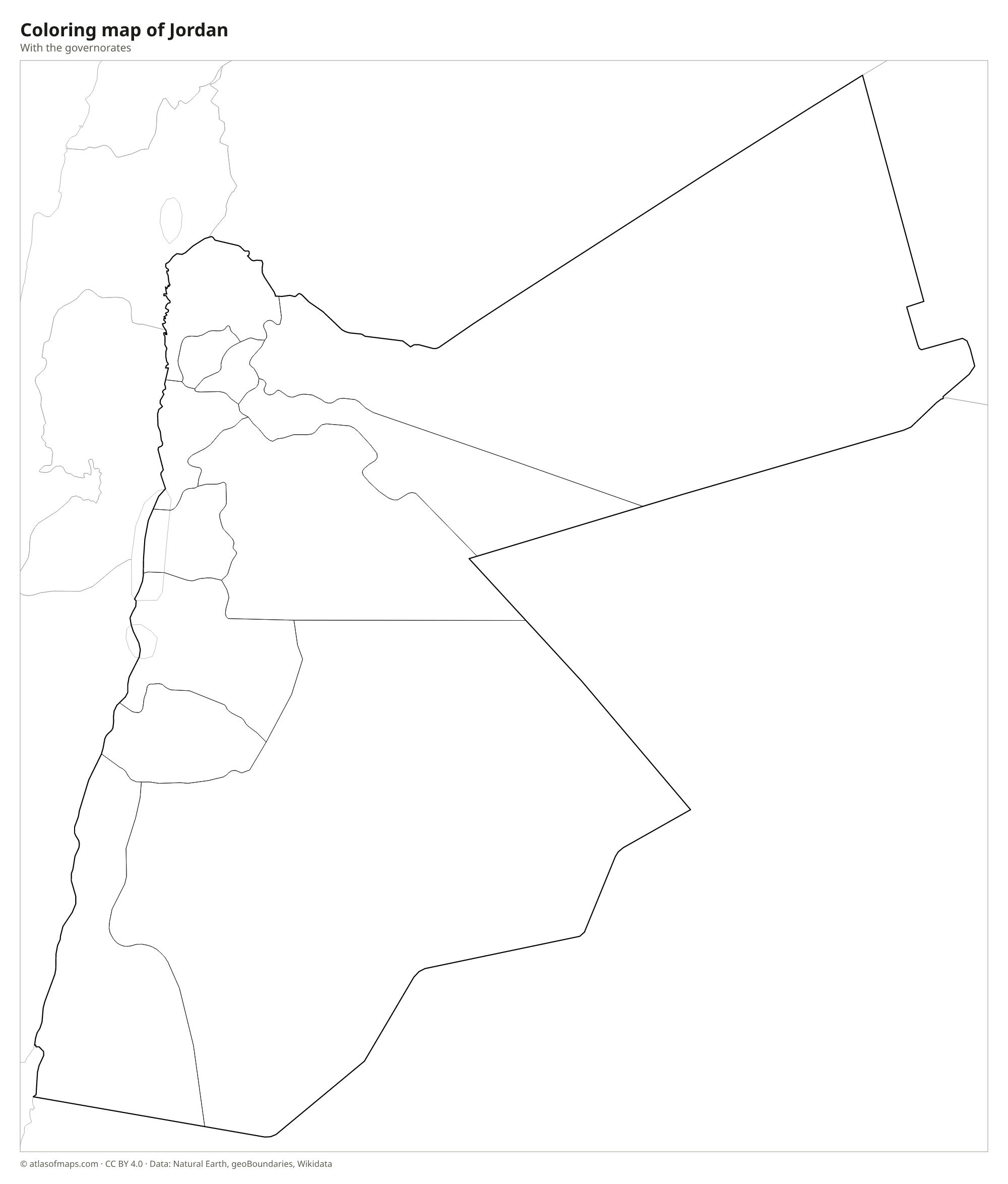 Coloring map of Jordan