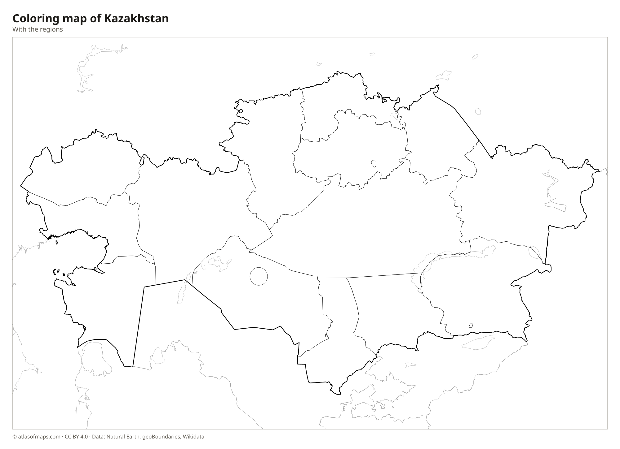 Coloring map of Kazakhstan