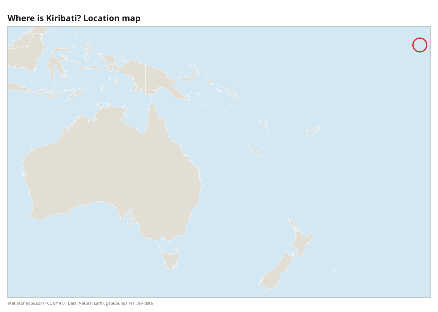 Where is Kiribati? Location map with Kiribati highlighted in red