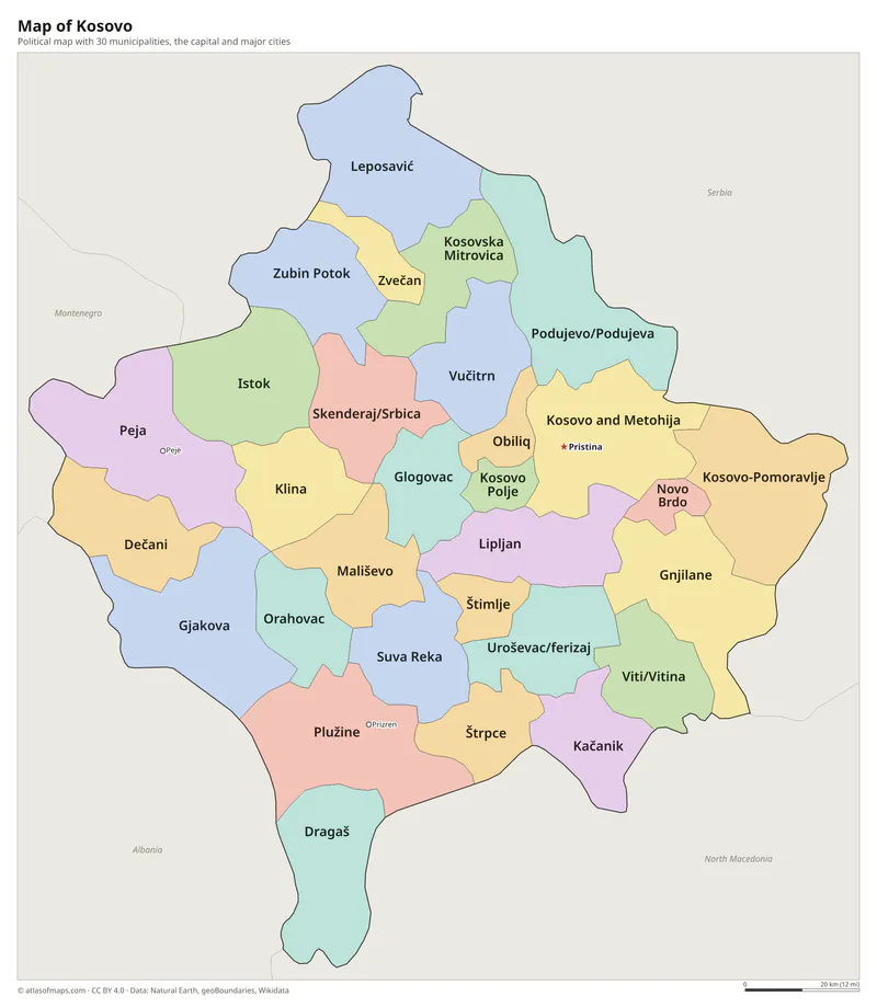 Map of Kosovo