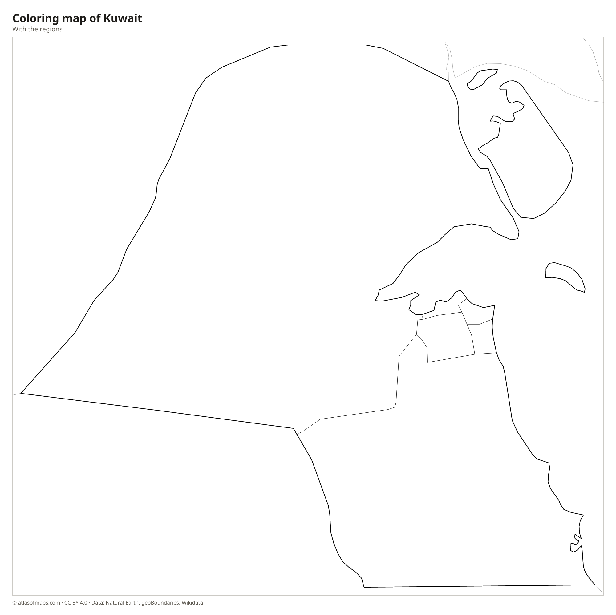 Coloring map of Kuwait