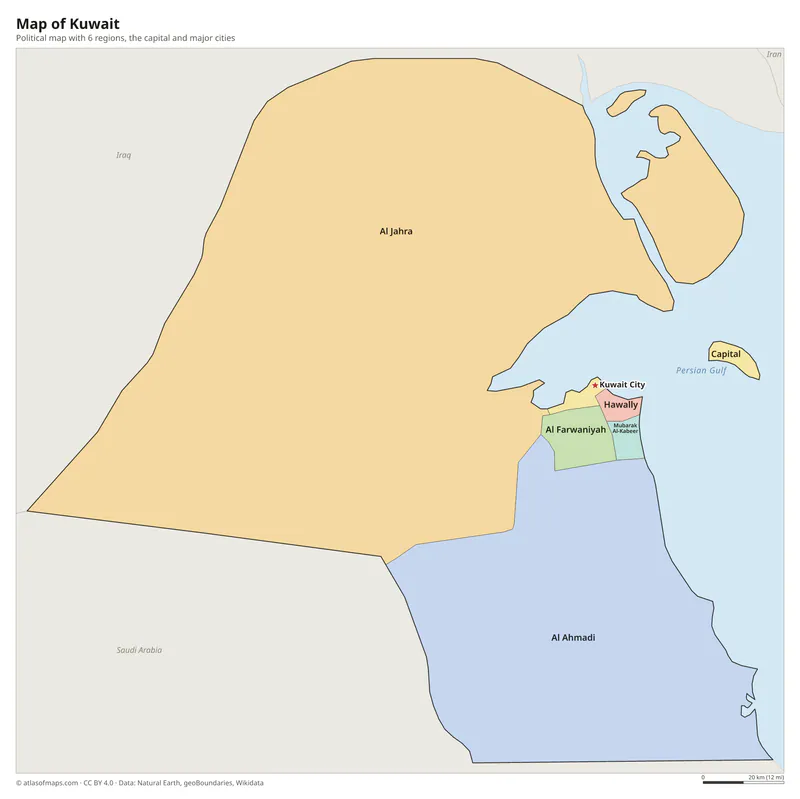 Map of Kuwait
