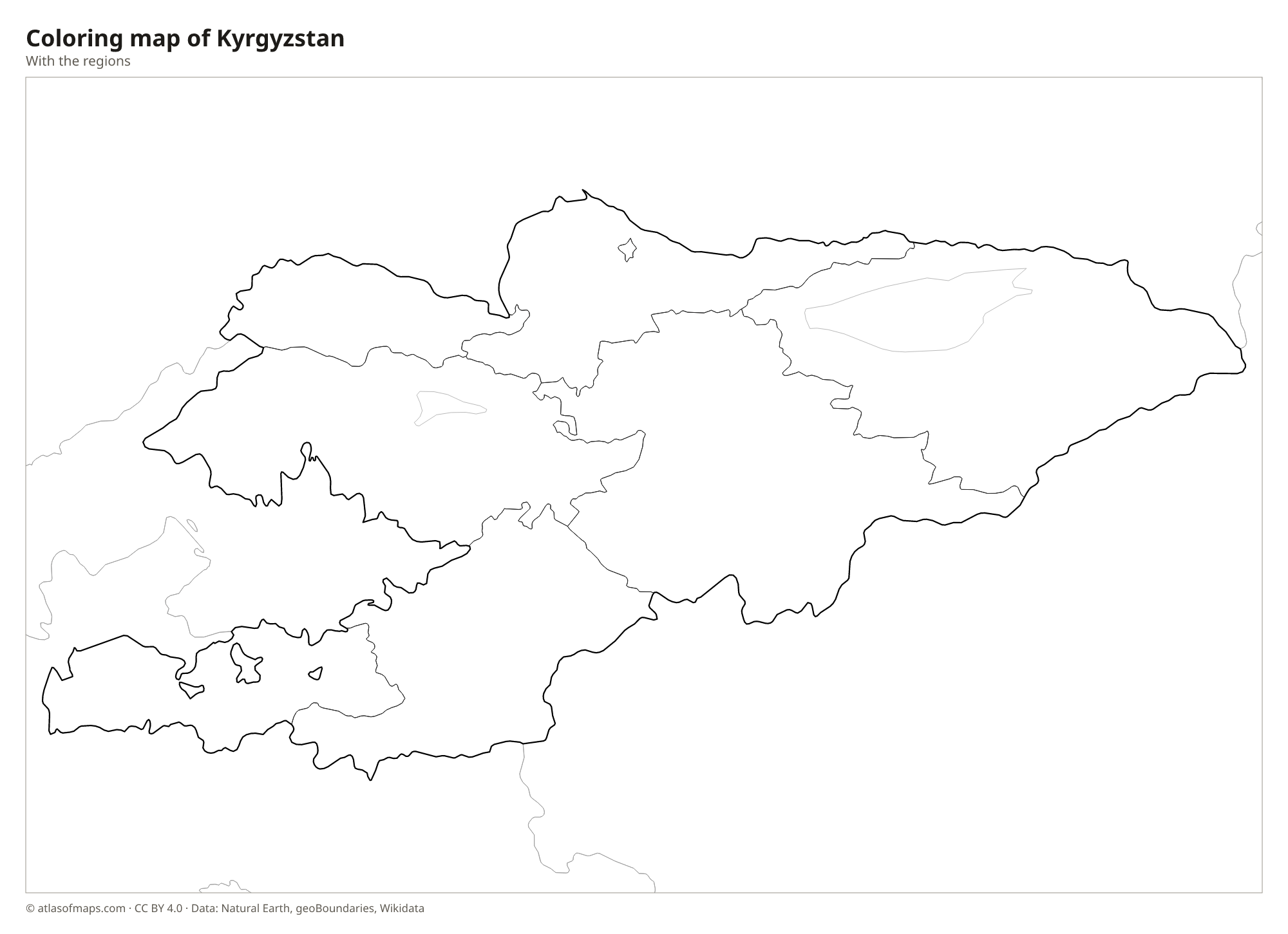 Coloring map of Kyrgyzstan
