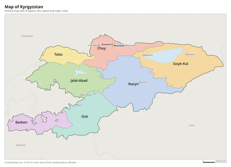 Map of Kyrgyzstan