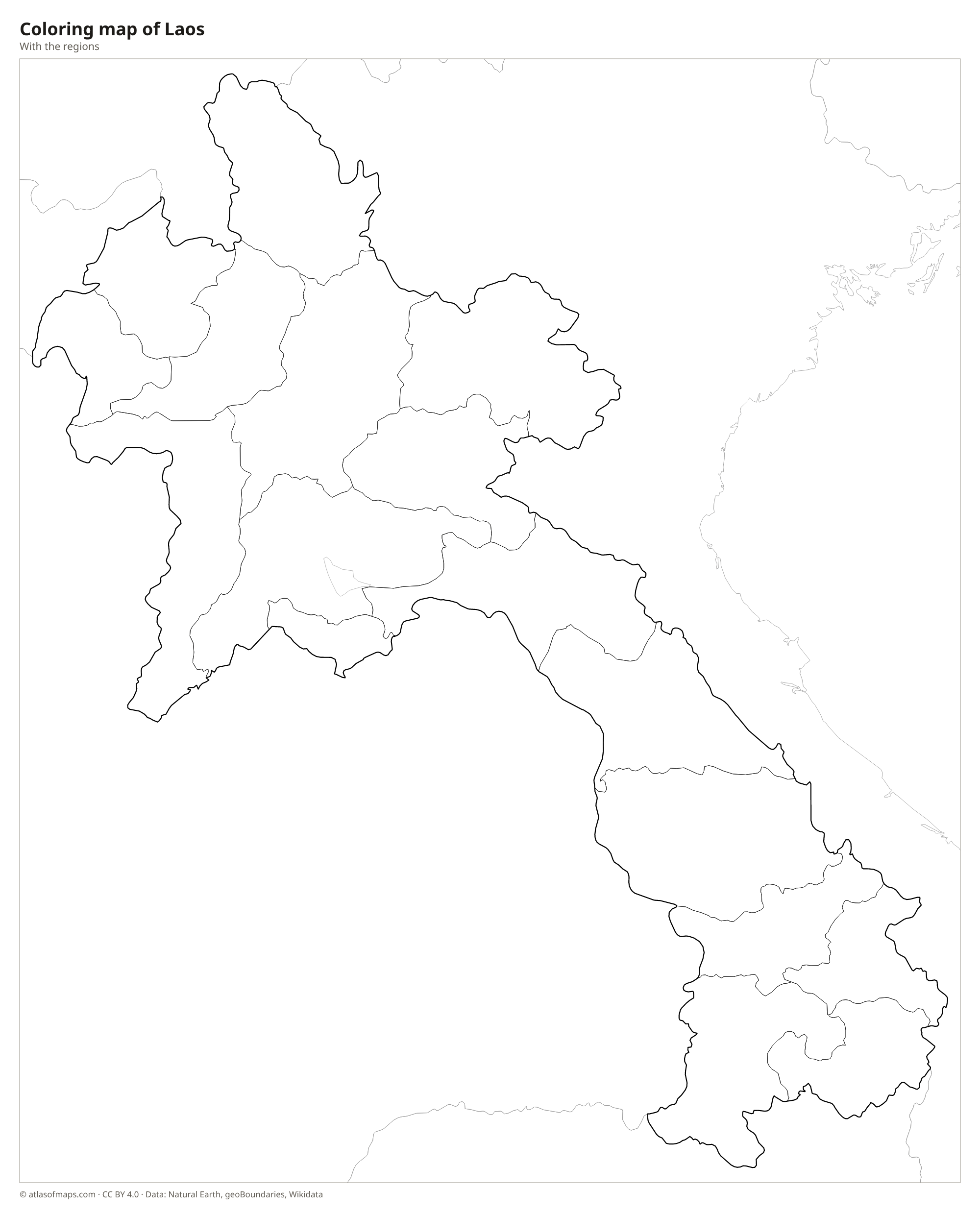 Coloring map of Laos