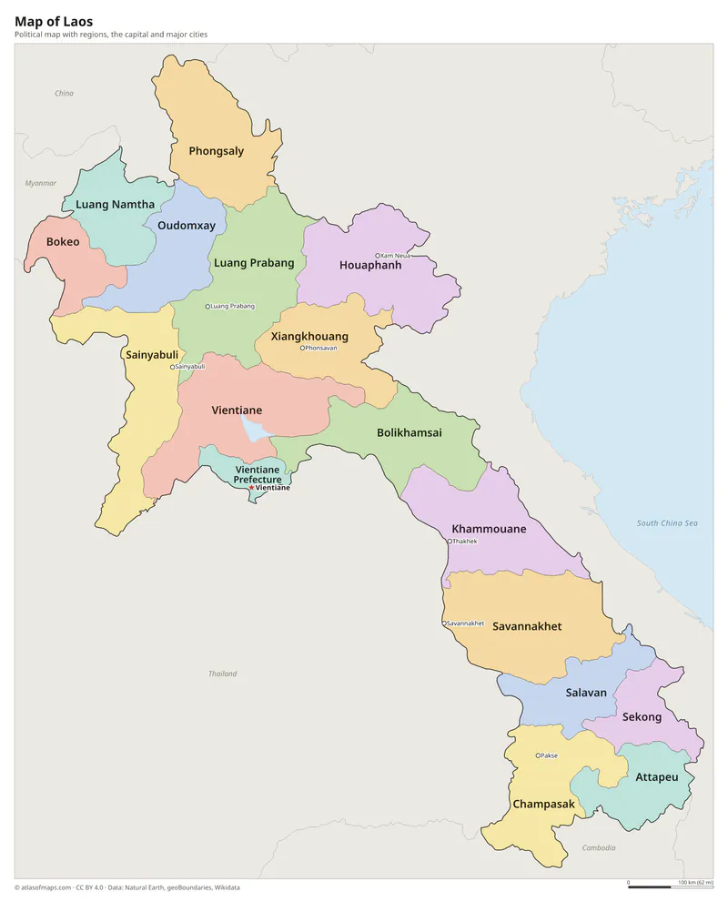 Map of Laos
