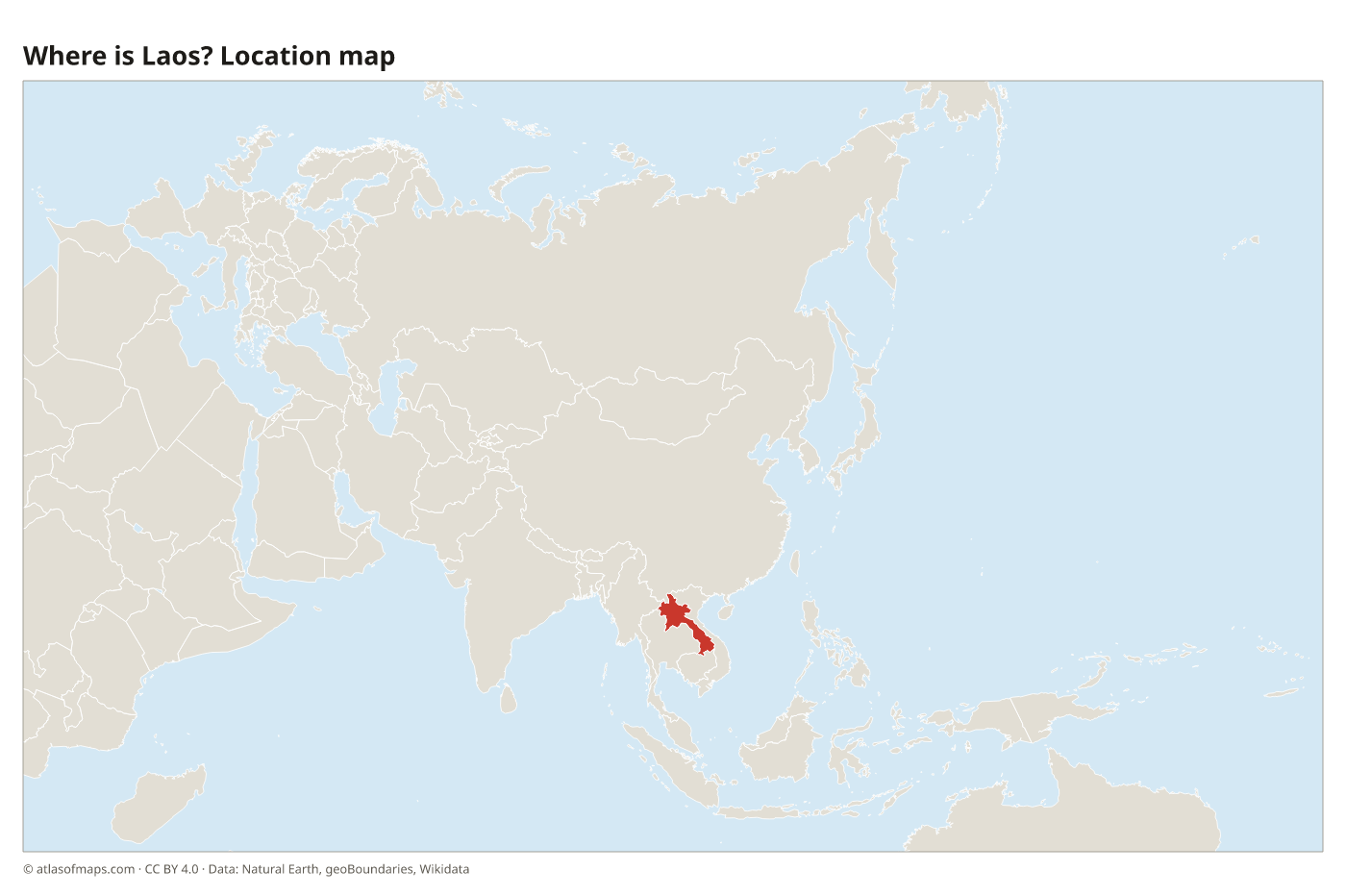 Where is Laos? Location map with Laos highlighted in red