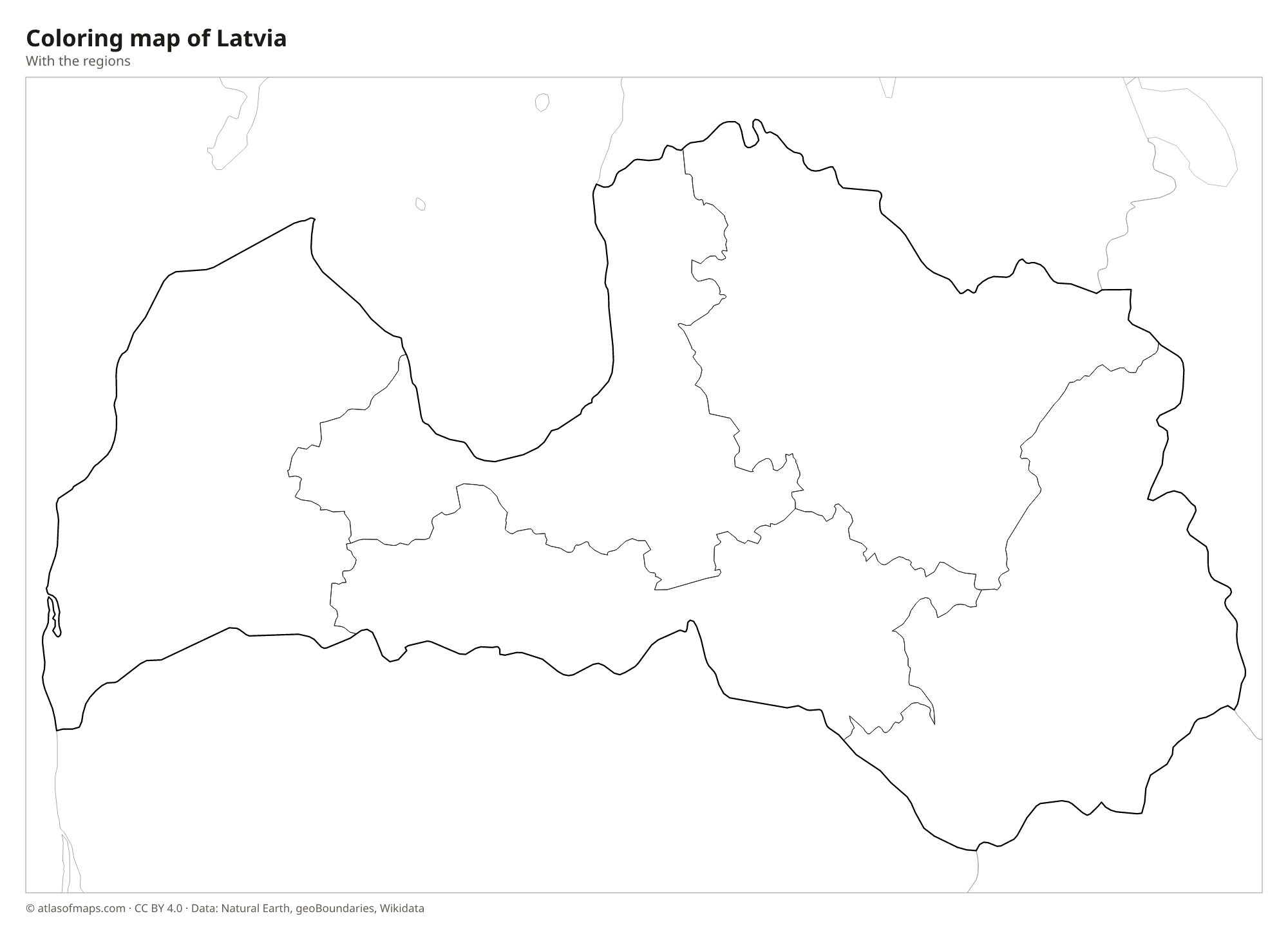 Coloring map of Latvia