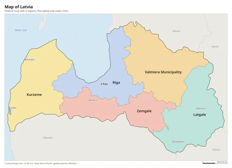 Map of Latvia