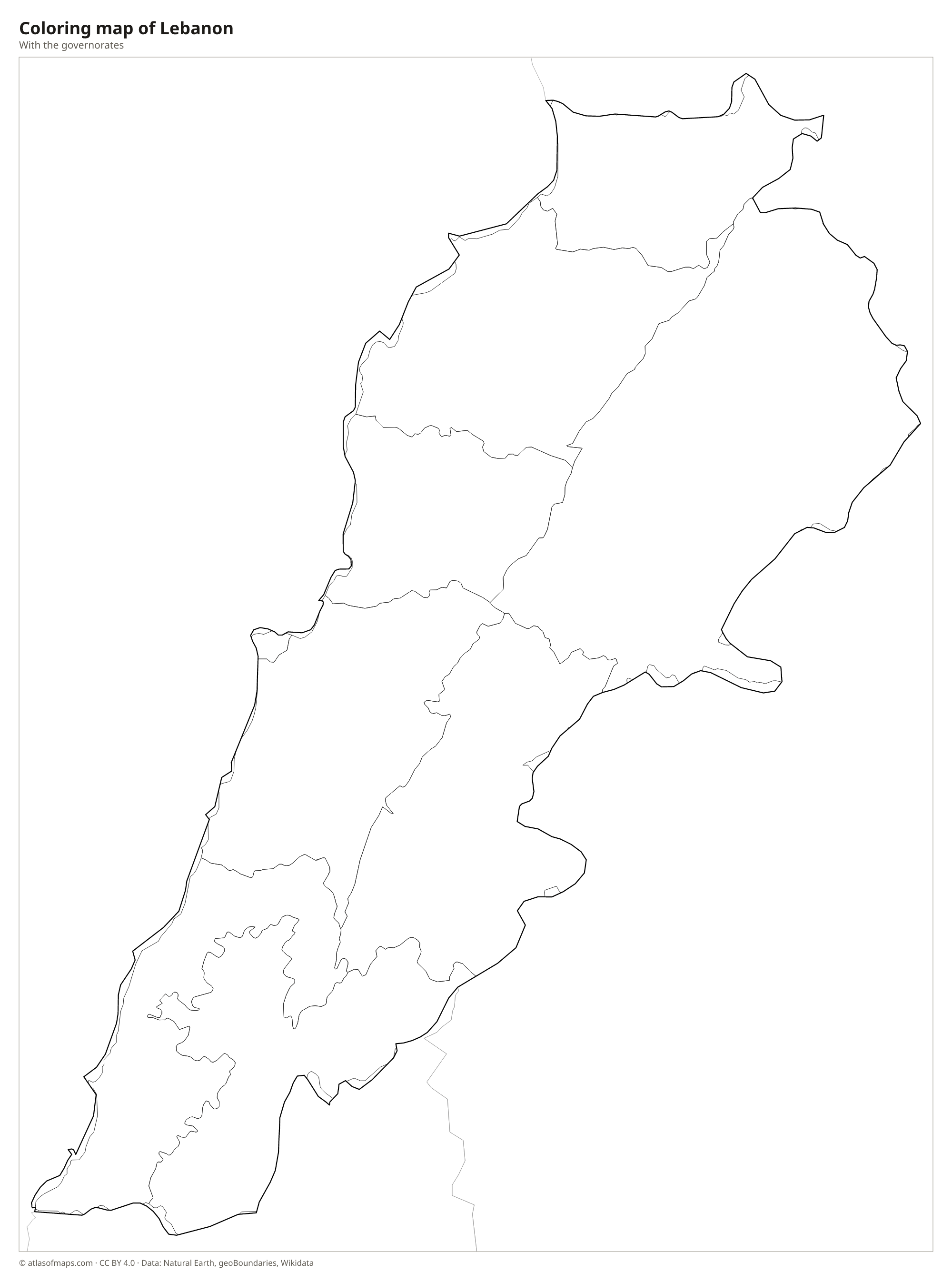Coloring map of Lebanon