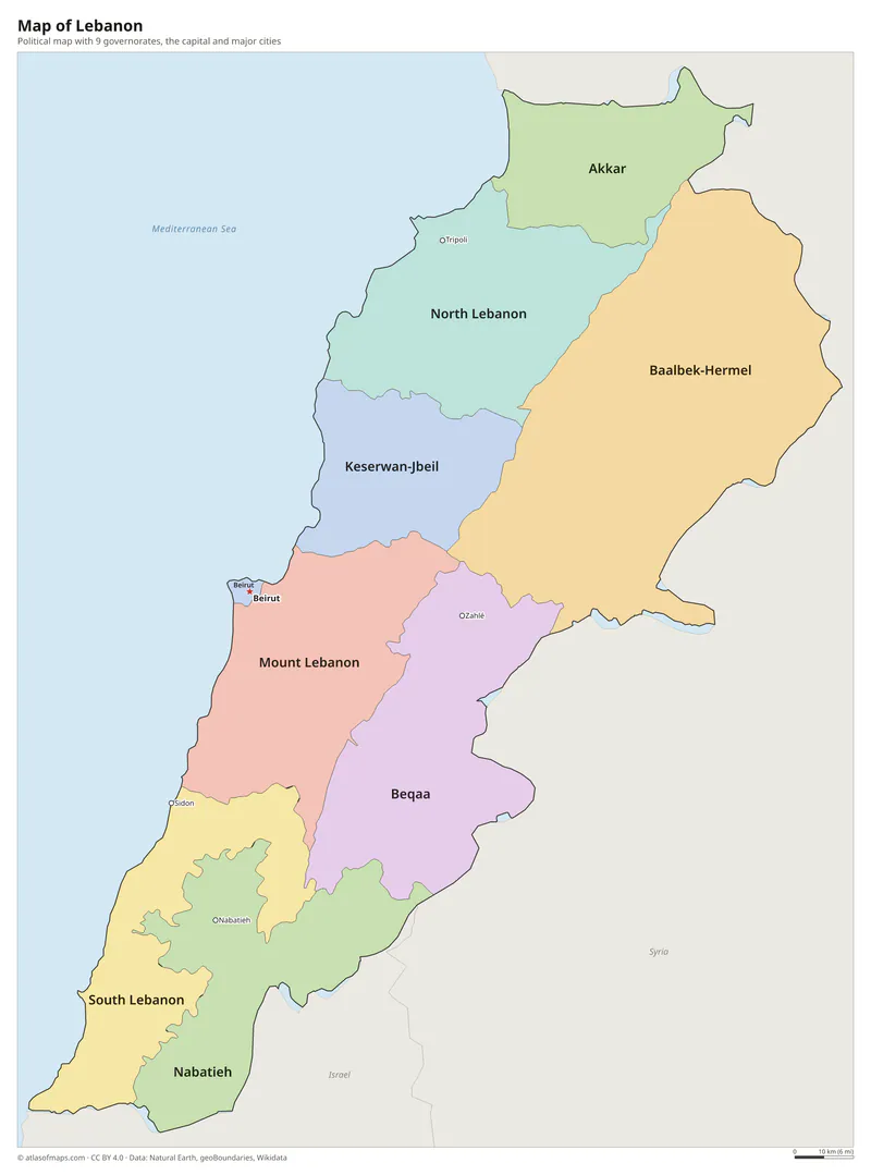 Map of Lebanon